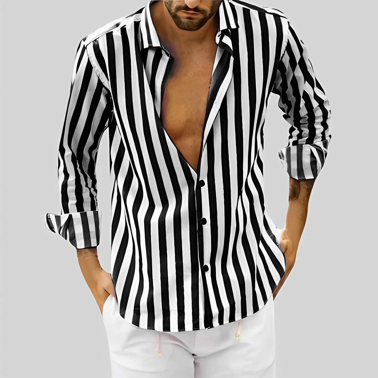 Aljur - Modern striped shirt for men