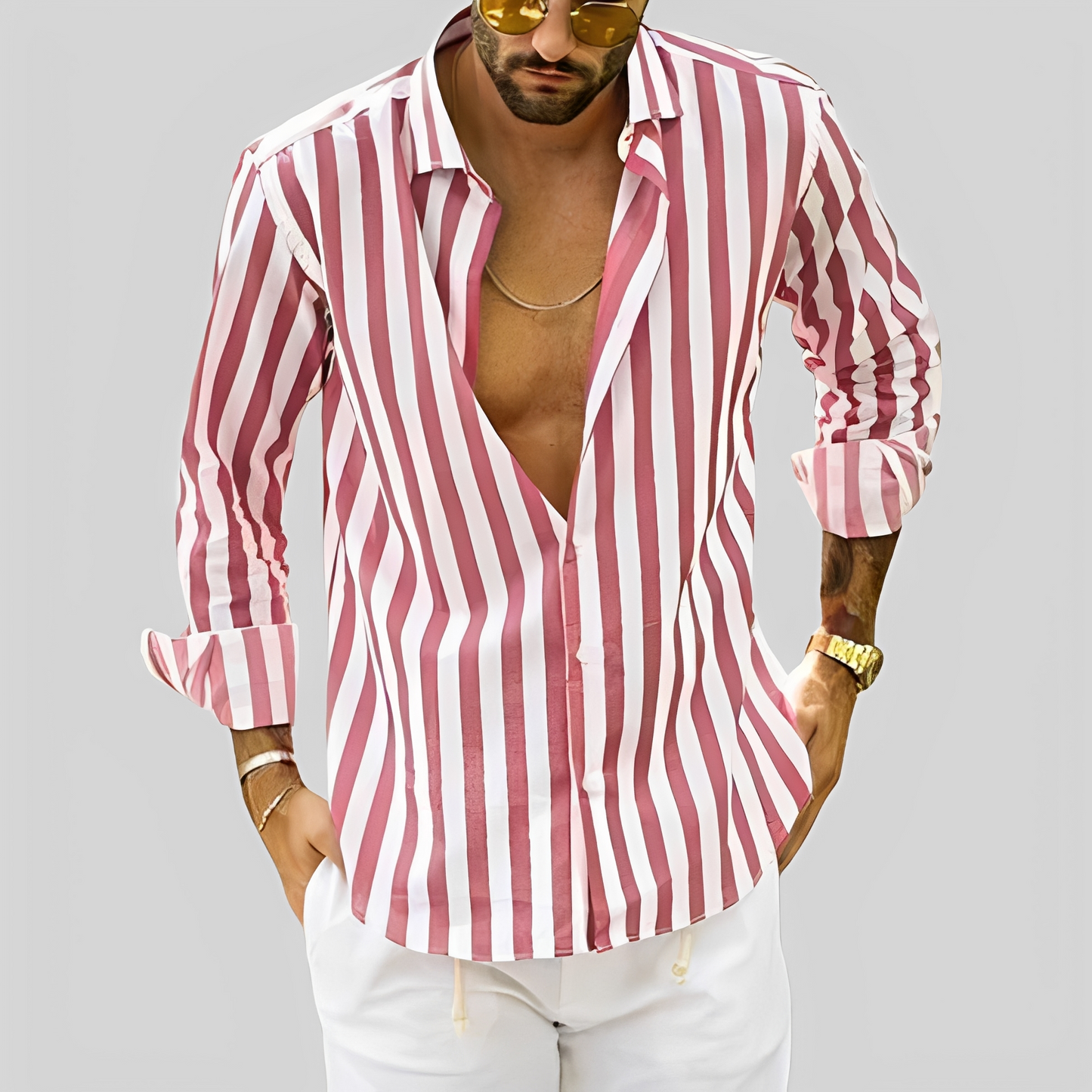 Aljur - Modern striped shirt for men