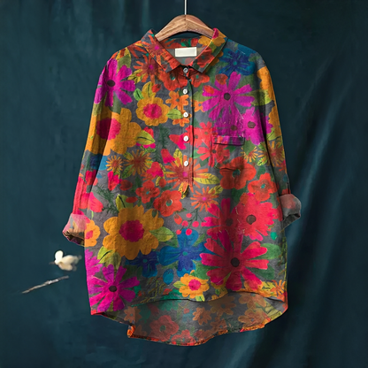 Nessa - Timeless floral blouse for women