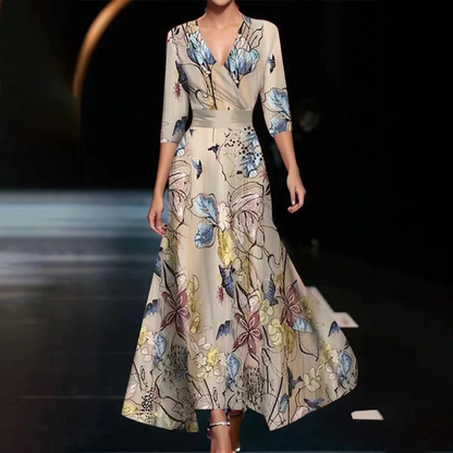 Yuna - Floral print wrap dress