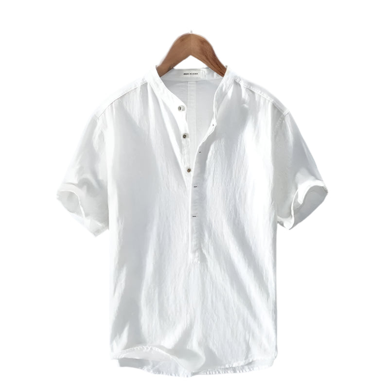 Nico - Casual Short Sleeve Shirt in Linen-Cotton