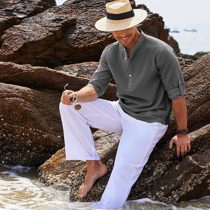 Cormac - Men's Long-Sleeve Linen Shirt