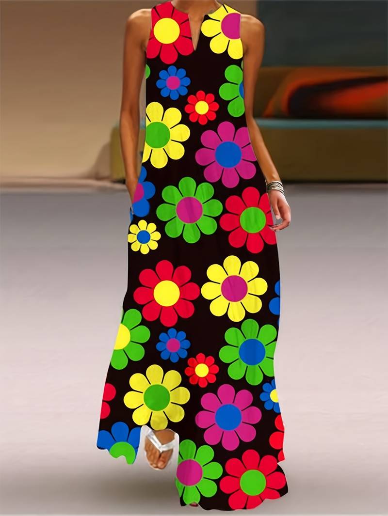 Grace - Dress with V-Neck and Floral Pattern