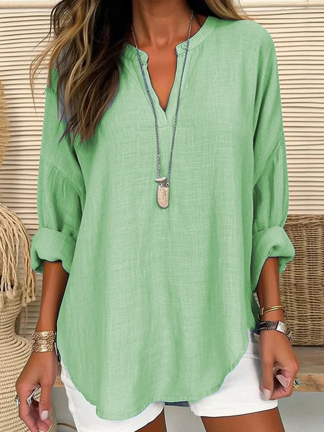 Eliza - Casual linen blouse with button closure