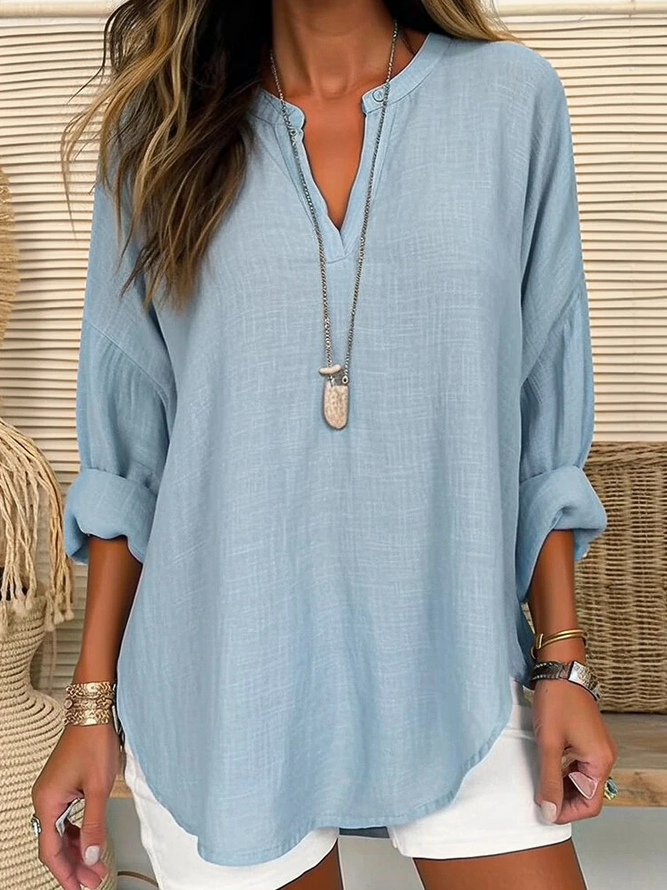 Eliza - Casual linen blouse with button closure