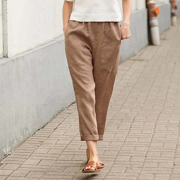 Ember - Broad Linen and Cotton Trousers