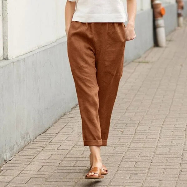 Ember - Broad Linen and Cotton Trousers