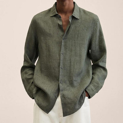 Calvin - Men's long-sleeve linen shirts
