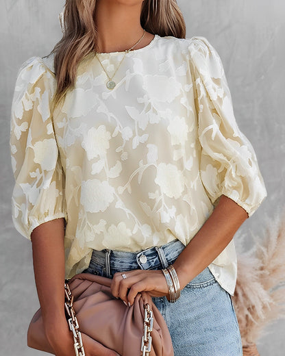 Dorothea - Chiffon Blouse with Puffed Sleeves