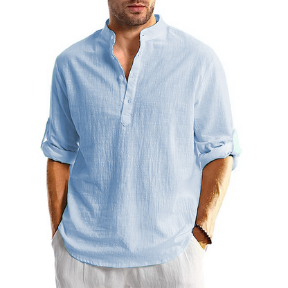 Bryson - Men's Casual Long Sleeve Linen Shirt