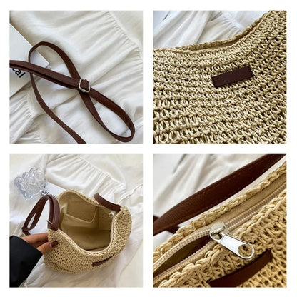 Camille – Chic Woven Bag in Neutral Tones