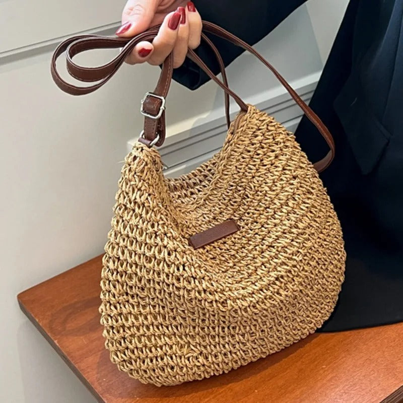 Camille – Chic Woven Bag in Neutral Tones