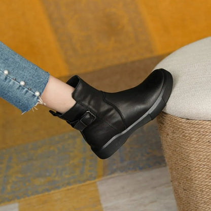 Belladonna - Retro Leather Ankle Boots