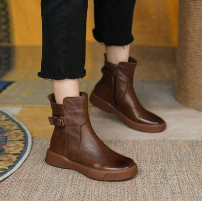 Belladonna - Retro Leather Ankle Boots