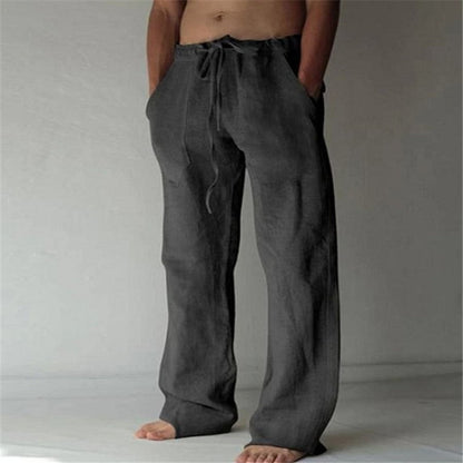 Anton - Casual plain linen pants