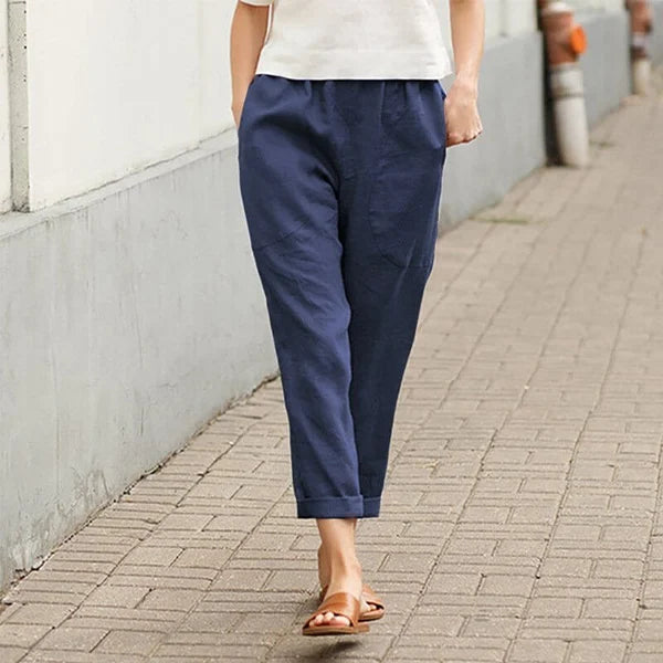 Ember - Broad Linen and Cotton Trousers