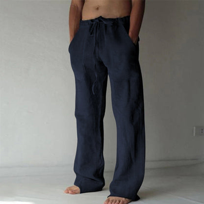 Anton - Casual plain linen pants
