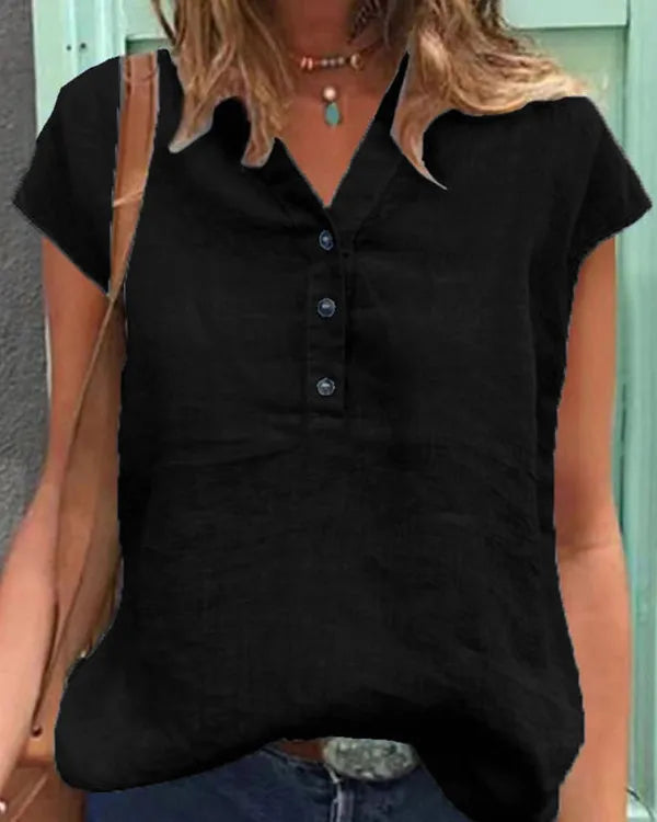 Natasha - Cozy, Casual Blouse with Short Sleeves