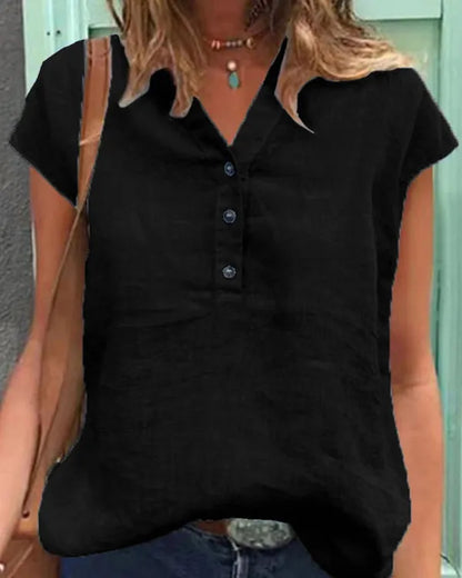 Natasha - Cozy, Casual Blouse with Short Sleeves