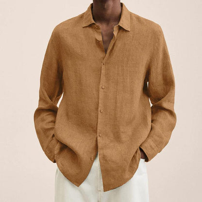 Calvin - Men's long-sleeve linen shirts