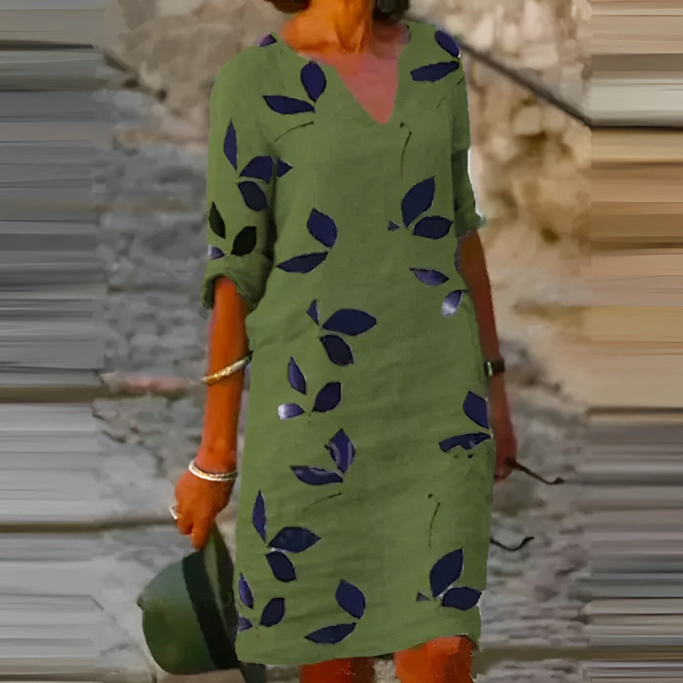 Amanda - Casual Summer Dress with Solid Print