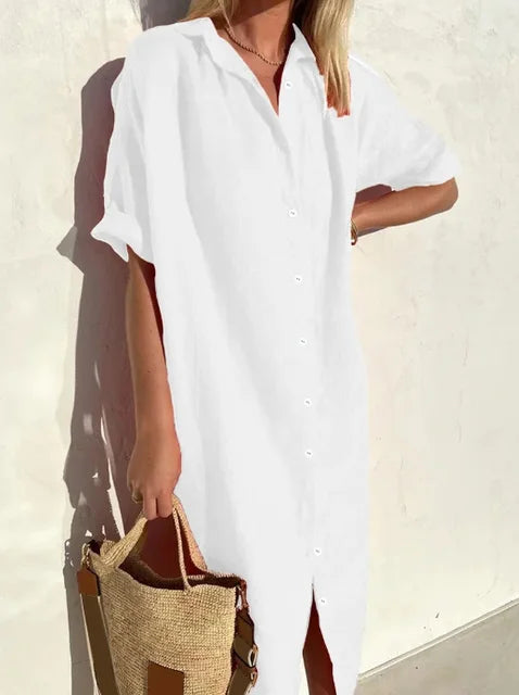 Maloi - Simple Linen Shirt Dress