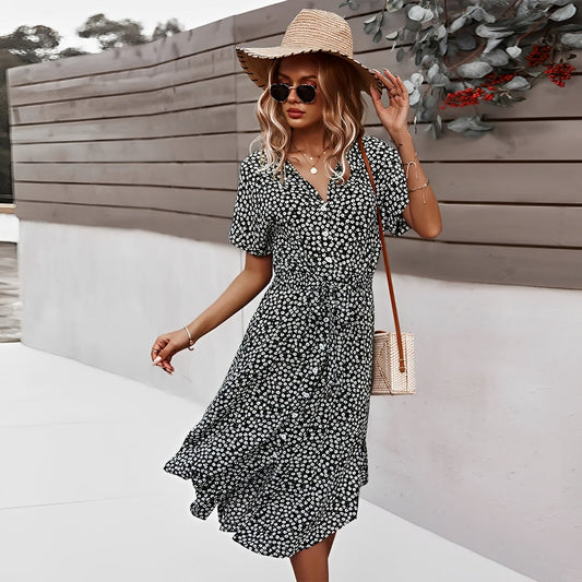Lily – Elegant Floral Midi Dress