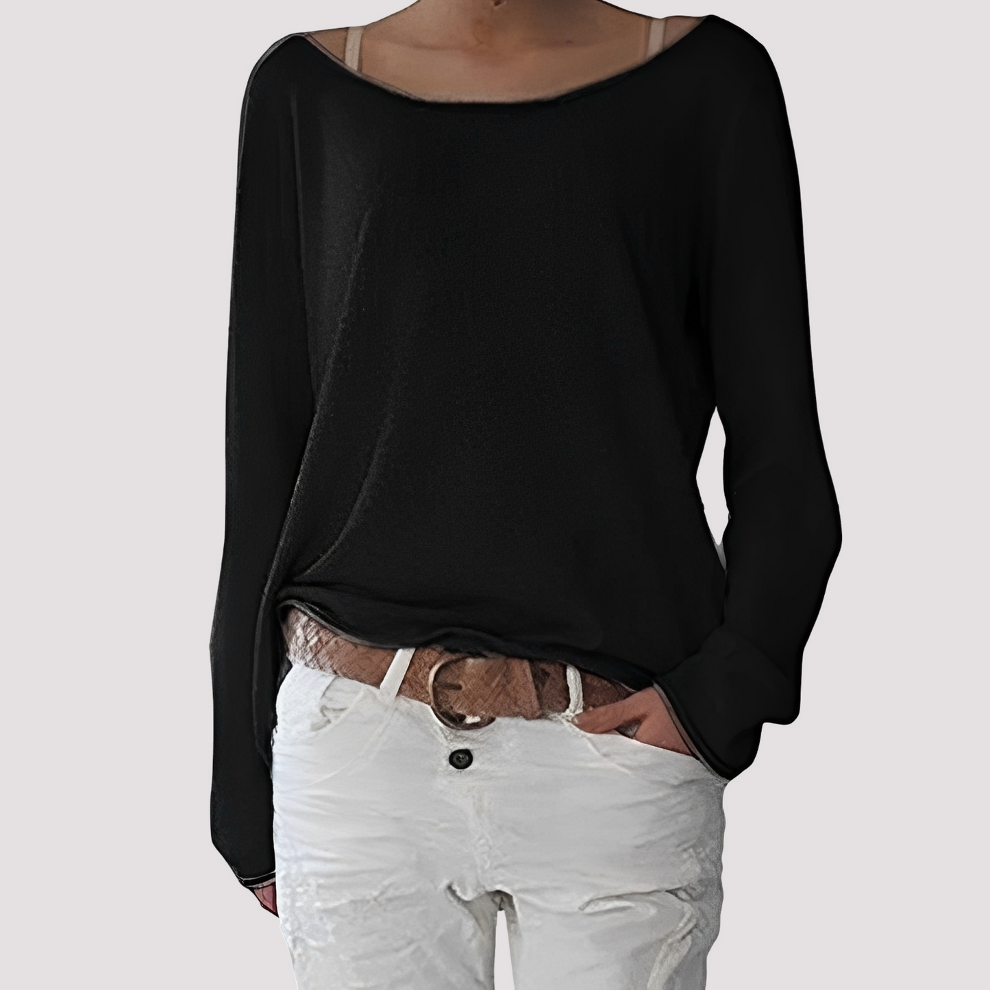 Joanna - Casual, loose-fitting long-sleeve shirt for women