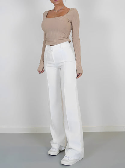 Nancy - Straight Cut Bootcut Pants for Women