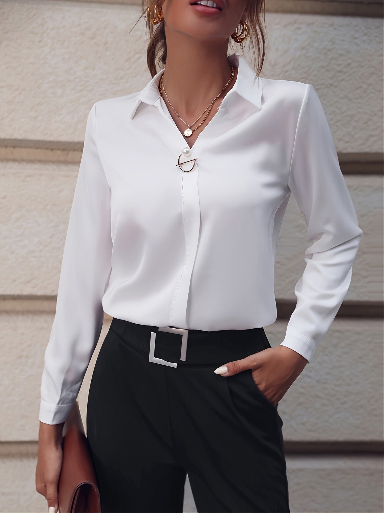 Claire – Elegant Solid Blouse