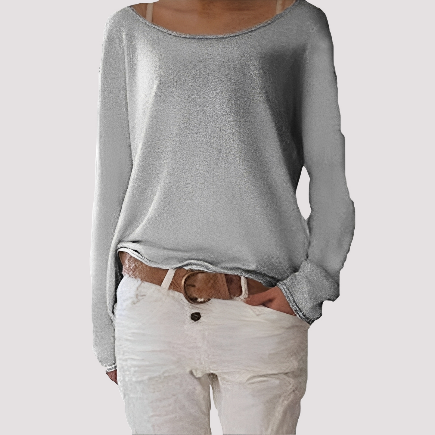 Joanna - Casual, loose-fitting long-sleeve shirt for women