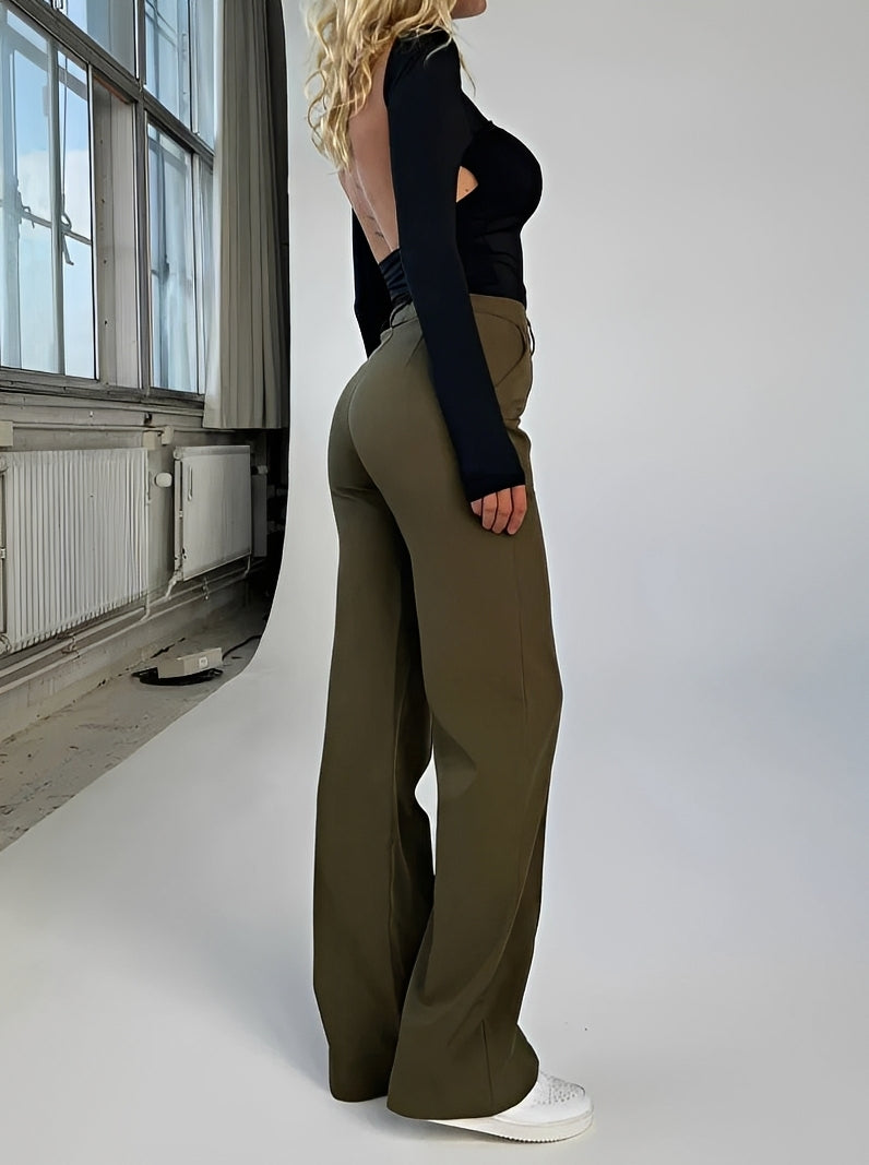 Nancy - Straight Cut Bootcut Pants for Women