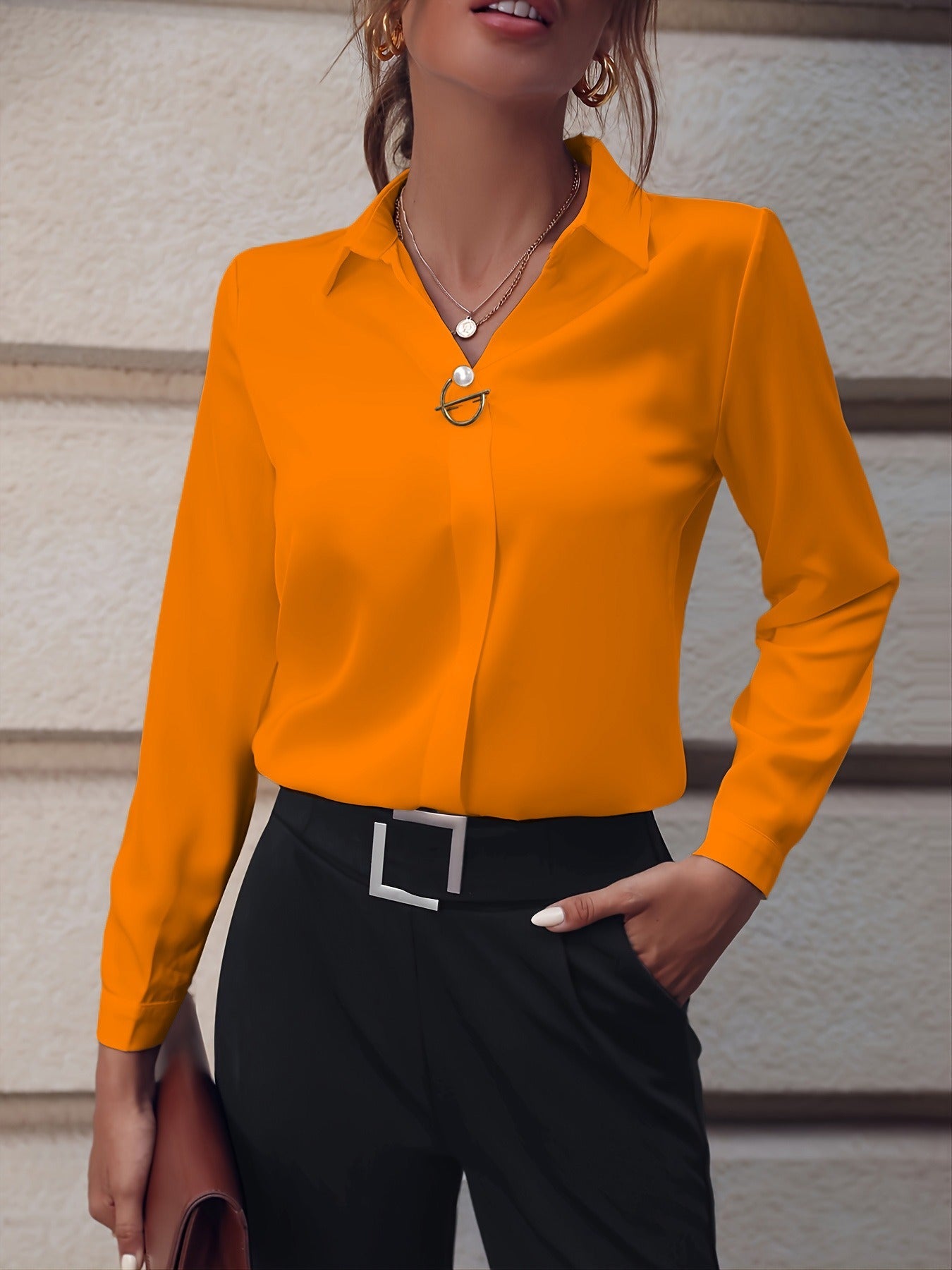 Claire – Elegant Solid Blouse
