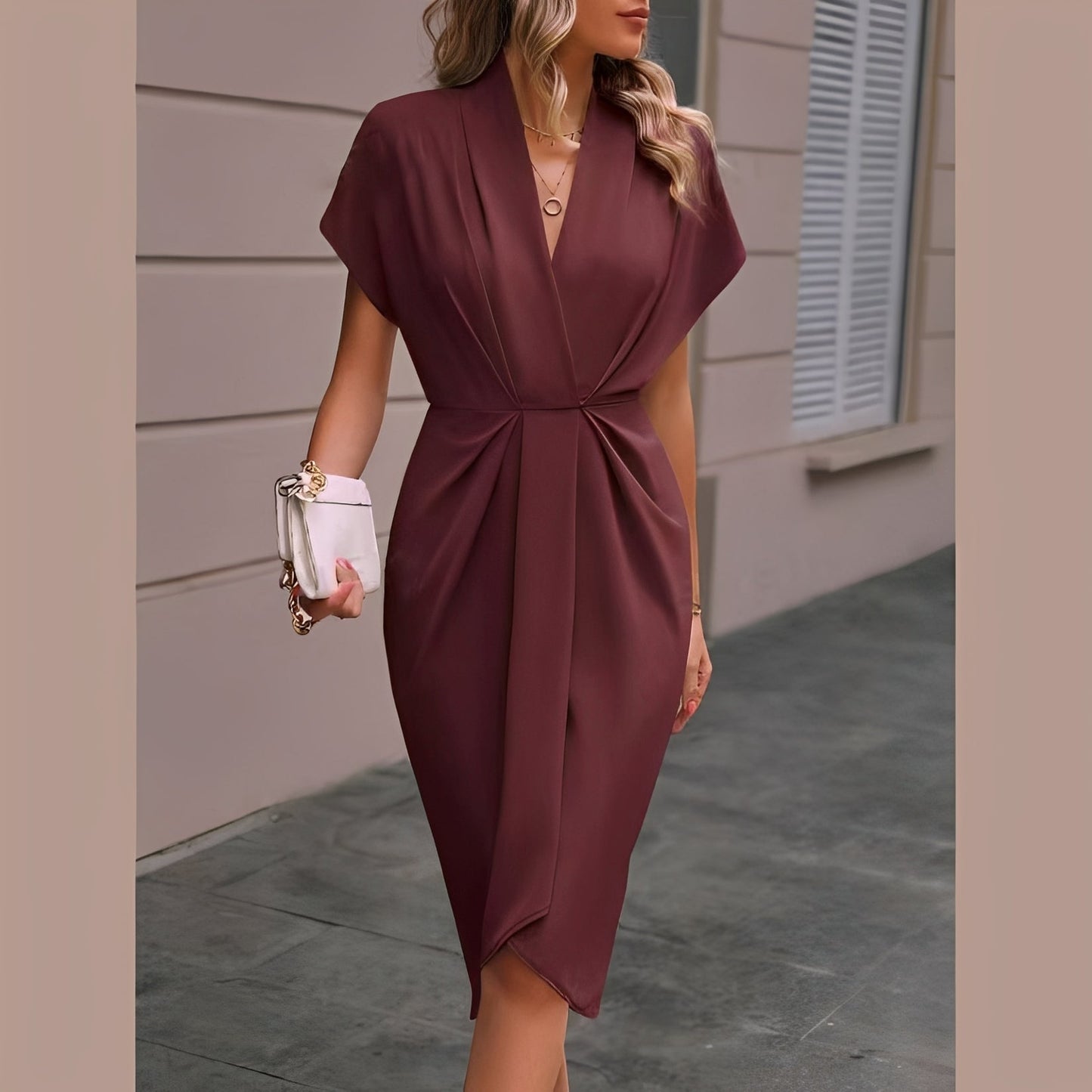 Vera – Elegant Midi Wrap Dress