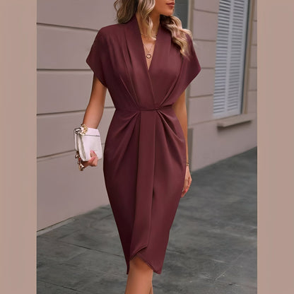 Vera – Elegant Midi Wrap Dress