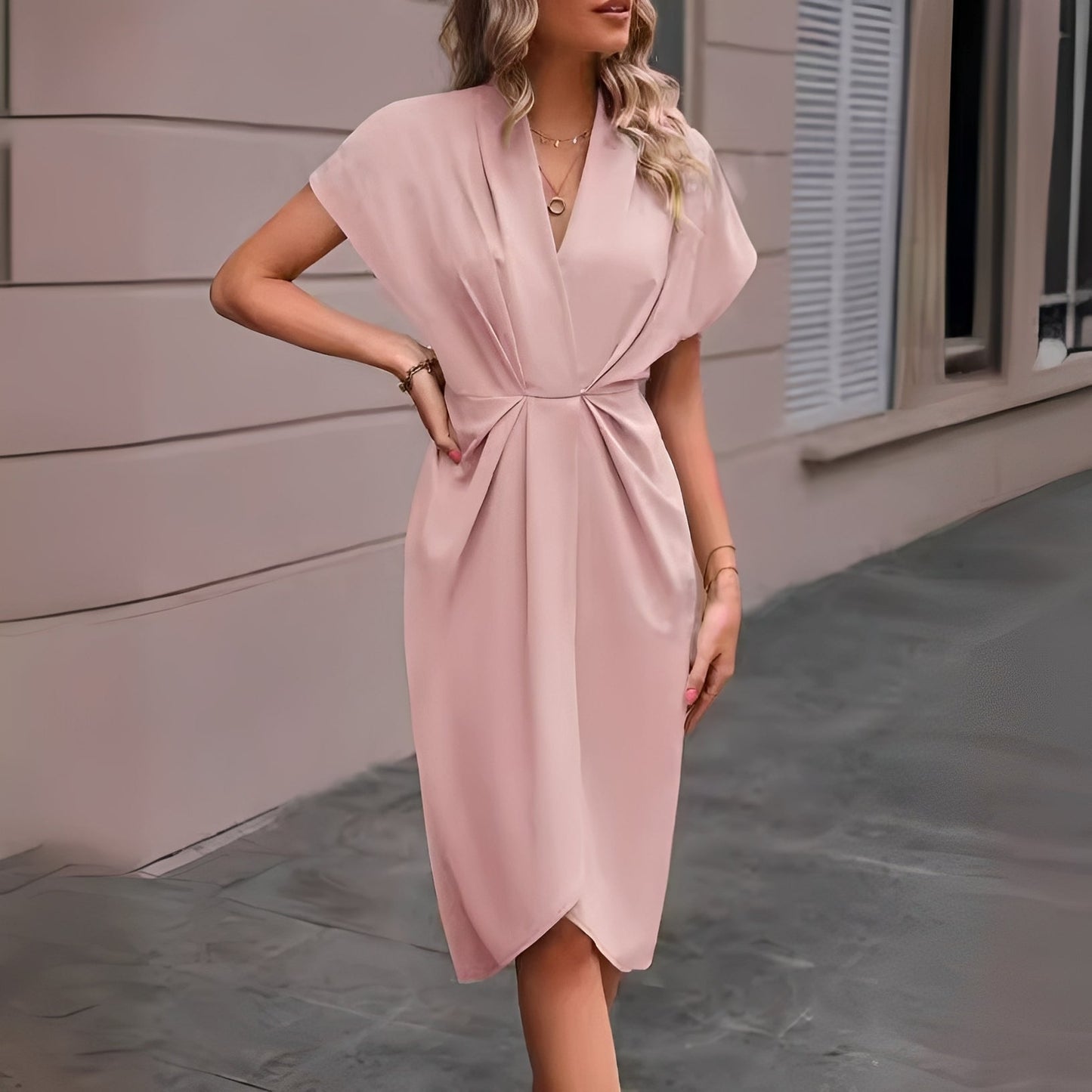 Vera – Elegant Midi Wrap Dress