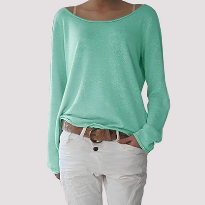 Joanna - Casual, loose-fitting long-sleeve shirt for women
