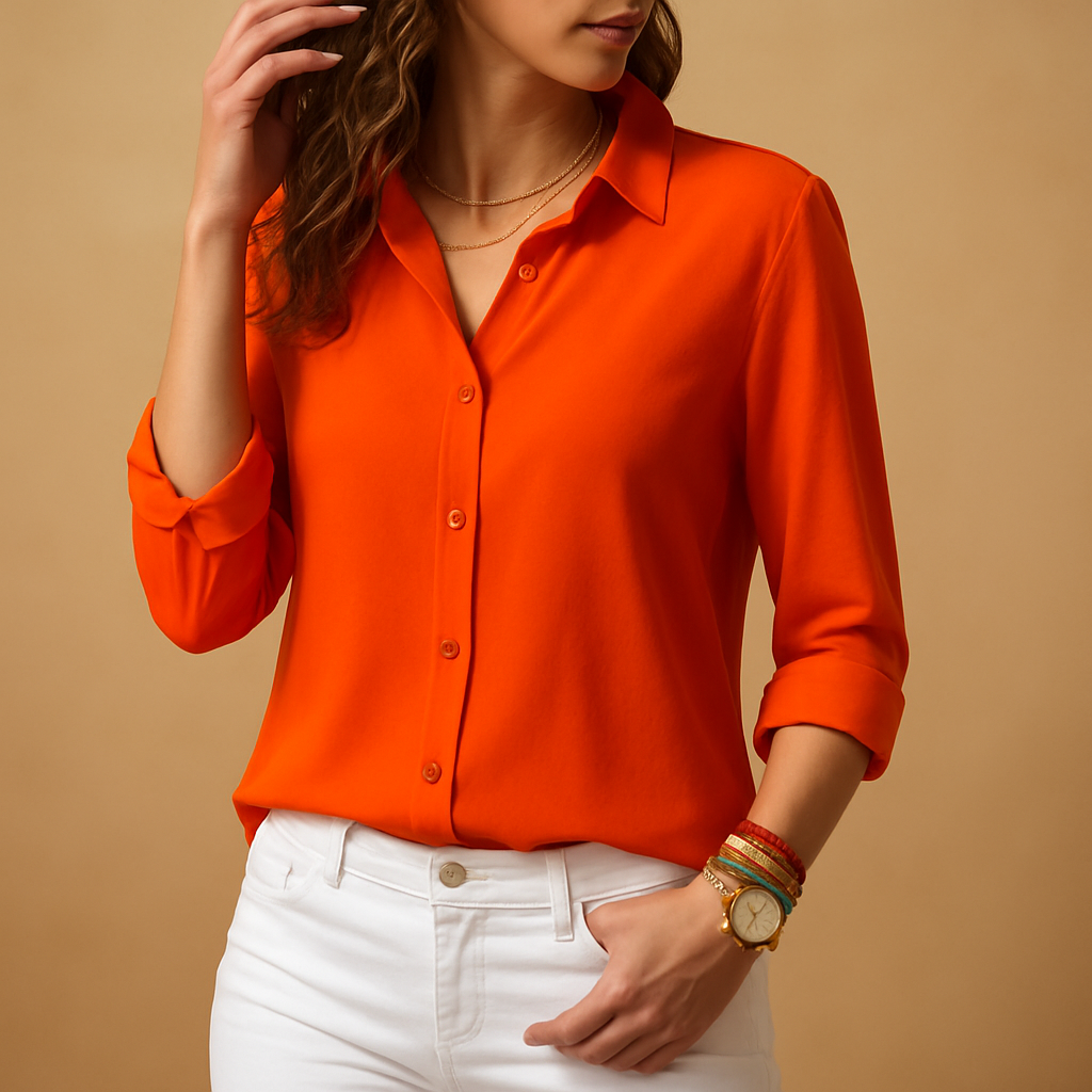 Tyra – Elegant Blouse with Knoopsluiting