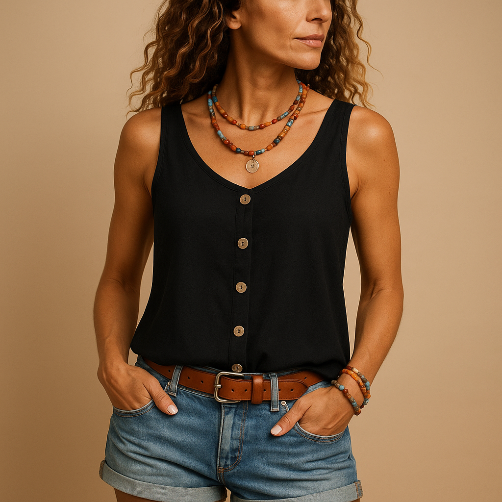 Chelsea – Sleeveless Top with V-Neck