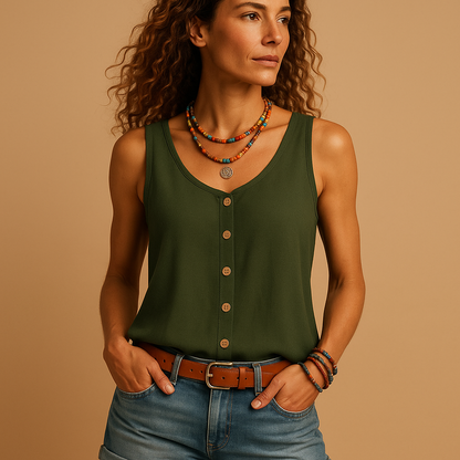 Chelsea – Sleeveless Top with V-Neck