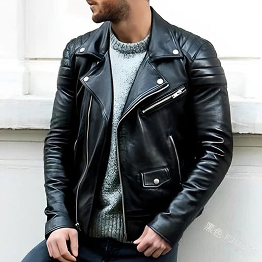 Lucas - Men's Stylish Leather Biker Jacket