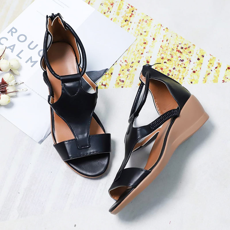 Annie – Leather Orthopedic Sandals with Heel