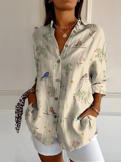 Amara - Lightweight floral-patterned shirt
