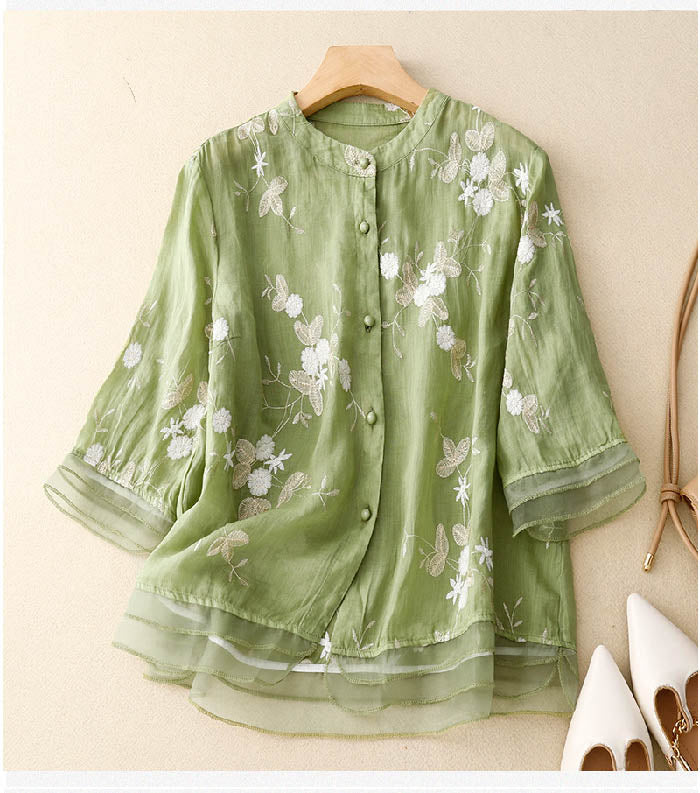Elaine - Versatile and Embroidered Blouse
